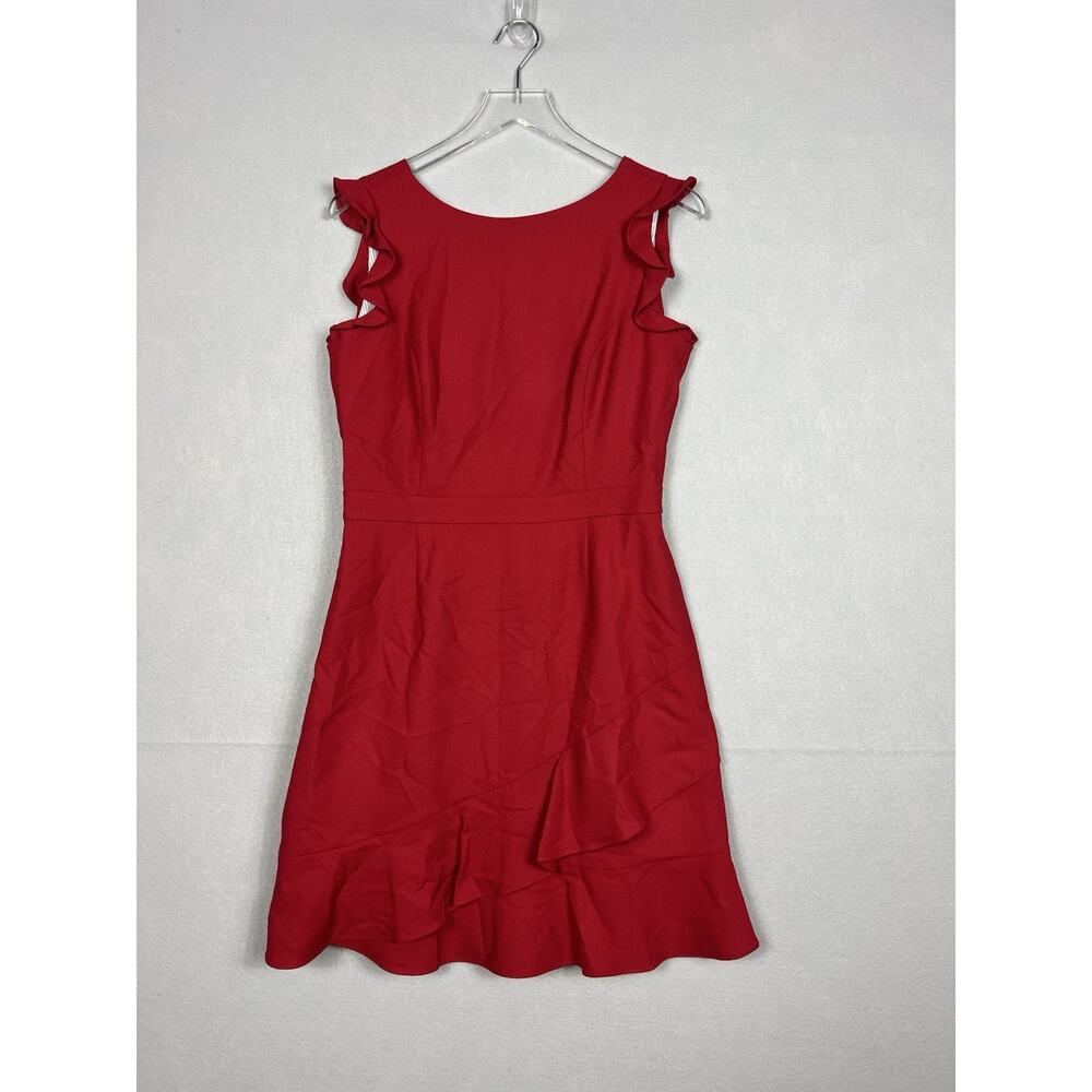 Brooks Brothers Red Fleece Dress Size 8 Wool Blend Ruffle Sleeve NWT